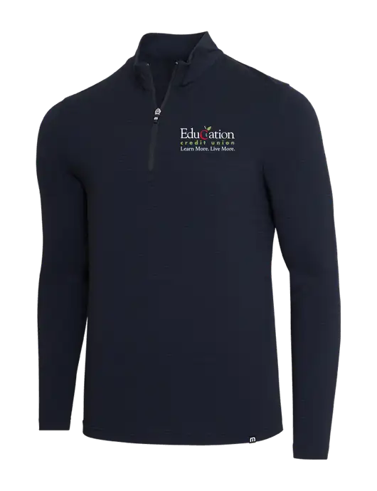 TravisMathew Black Crestview 1/4 Zip w/Education Credit Union Logo