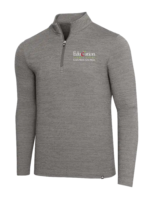 TravisMathew Medium Grey Heather Crestview 1/4 Zip w/Education Credit Union Logo