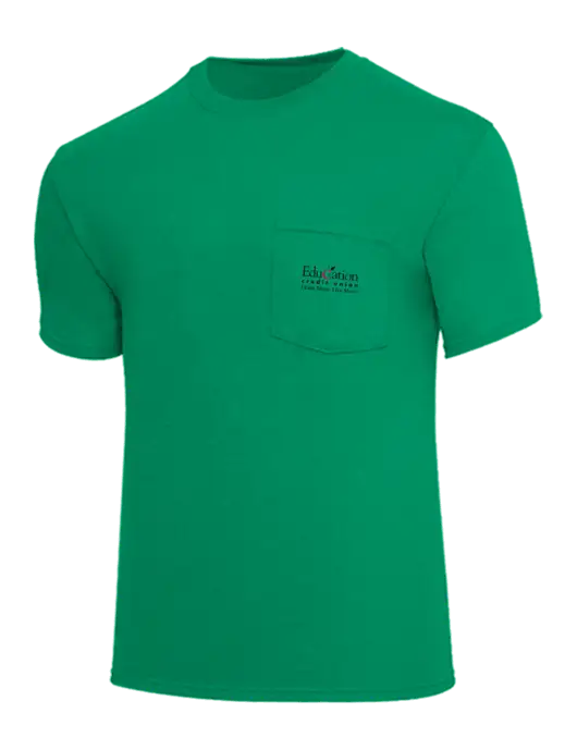 Core Blend Kelly Green Pocket T-Shirt w/Education Credit Union Logo