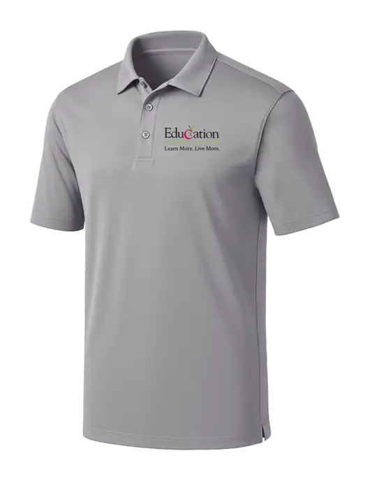 Light Grey Silk Touch Performance Polo w/Education Credit Union Logo