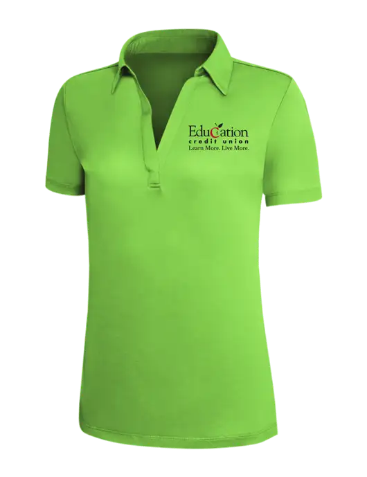 Light Kelly Green Silk Touch Womens Performance Polo w/Education Credit Union Logo