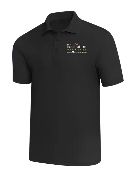 Black PosiCharge RacerMesh Polo w/Education Credit Union Logo