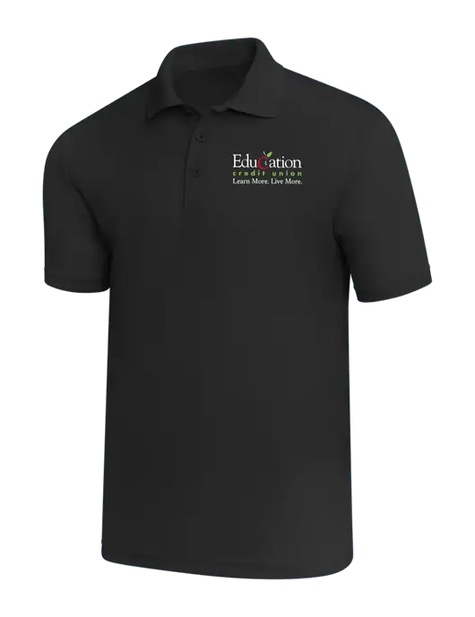 Black PosiCharge RacerMesh Polo w/Education Credit Union Logo