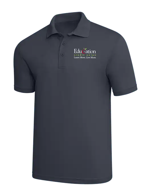 Dark Grey PosiCharge RacerMesh Polo w/Education Credit Union Logo