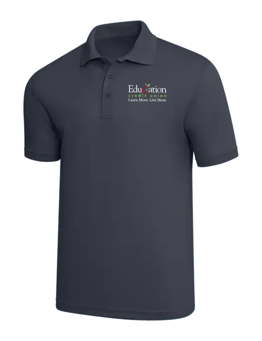 Dark Grey PosiCharge RacerMesh Polo w/Education Credit Union Logo