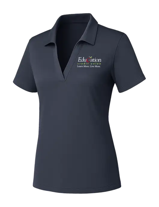 Womens Dark Grey PosiCharge RacerMesh Polo w/Education Credit Union Logo