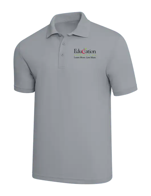 Light Grey PosiCharge RacerMesh Polo w/Education Credit Union Logo
