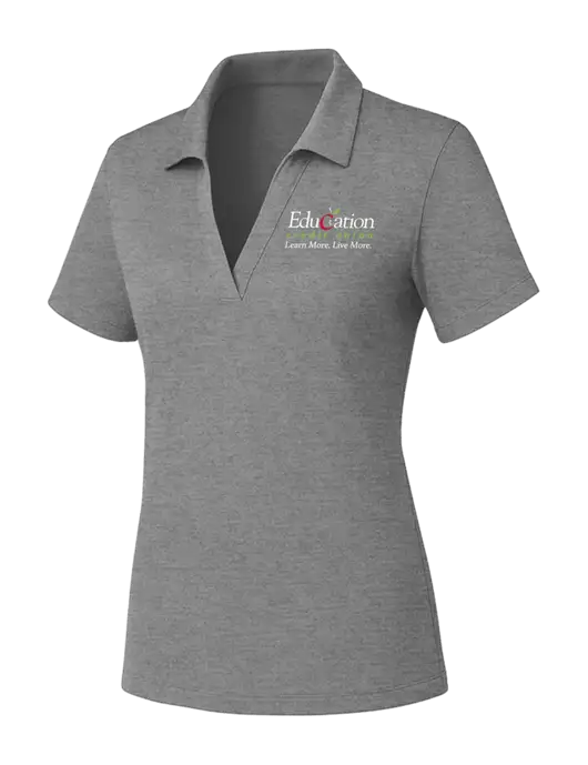 Womens Medium Grey Heather PosiCharge RacerMesh Polo w/Education Credit Union Logo