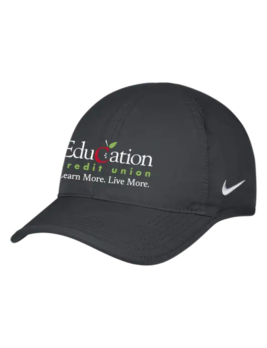 Nike Charcoal Featherlight Cap w/Education Credit Union Logo