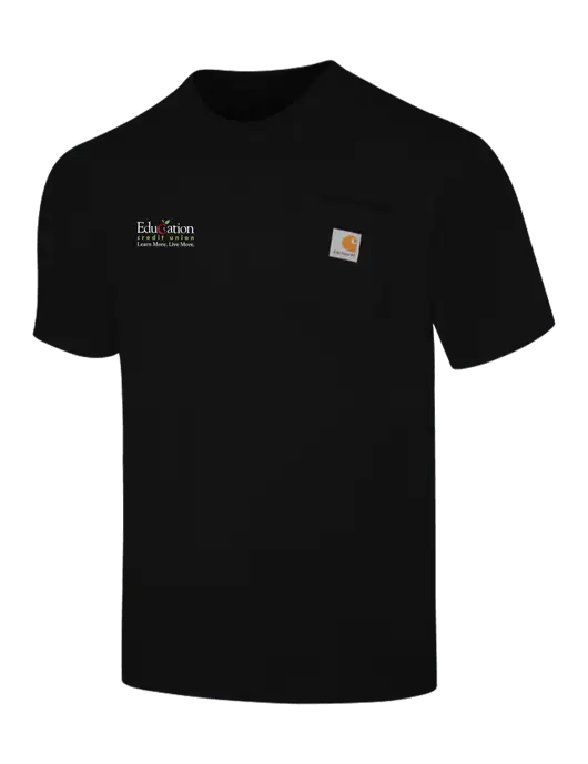Carhartt Workwear Black Pocket Short Sleeve T-Shirt w/Education Credit Union Logo