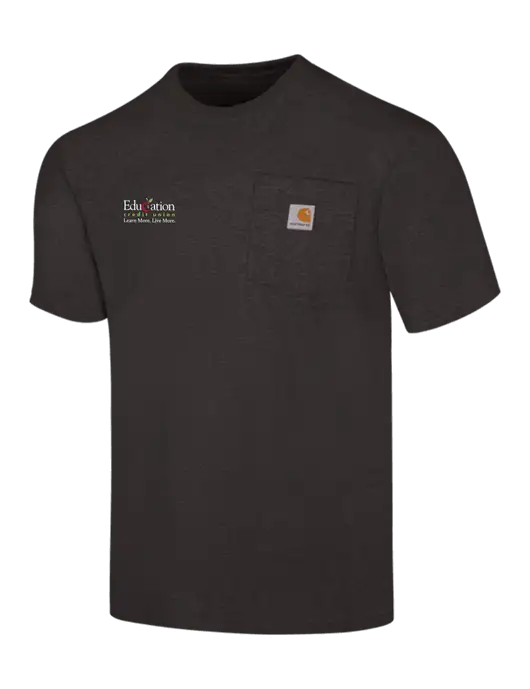Carhartt Workwear Charcoal Heather Pocket Short Sleeve T-Shirt w/Education Credit Union Logo