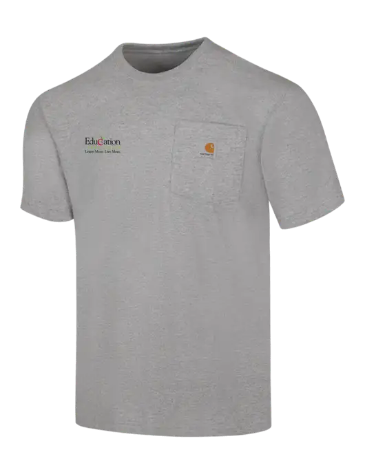 Carhartt Workwear Light Grey Heather Pocket Short Sleeve T-Shirt w/Education Credit Union Logo