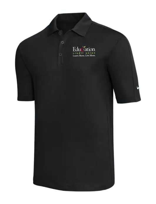 Nike Black Tech Sport Dri-FIT Polo w/Education Credit Union Logo