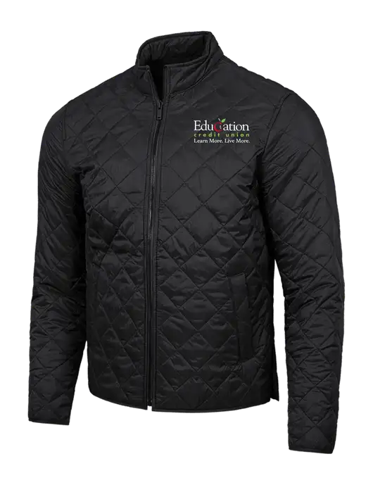 Mercer+Mettle Black Quilted Full-Zip Jacket w/Education Credit Union Logo