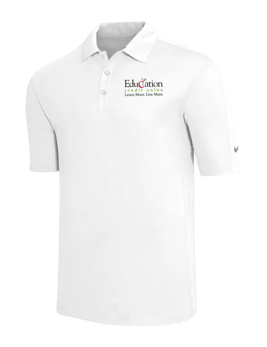 Nike White Tech Sport Dri-FIT Polo w/Education Credit Union Logo