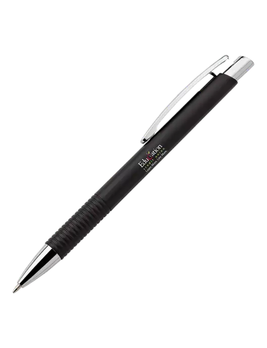 Malay Black Ballpoint Pen - Blue Ink w/Education Credit Union Logo