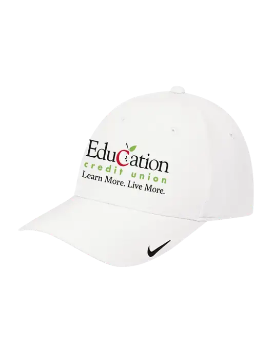 Nike White Dri-FIT Legacy Cap w/Education Credit Union Logo