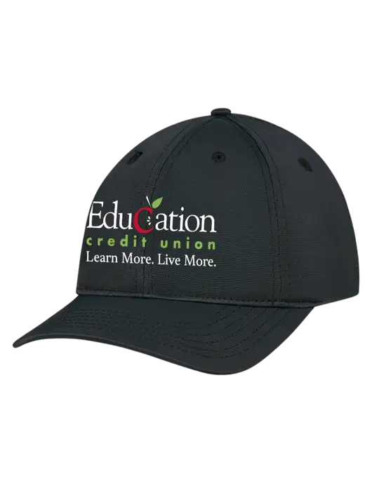 Black Nylon Twill Performance Cap w/Education Credit Union Logo