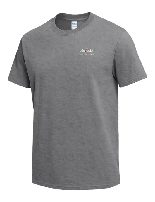 Medium Grey Heather Heavyweight 6.1 oz T-Shirt w/Education Credit Union Logo
