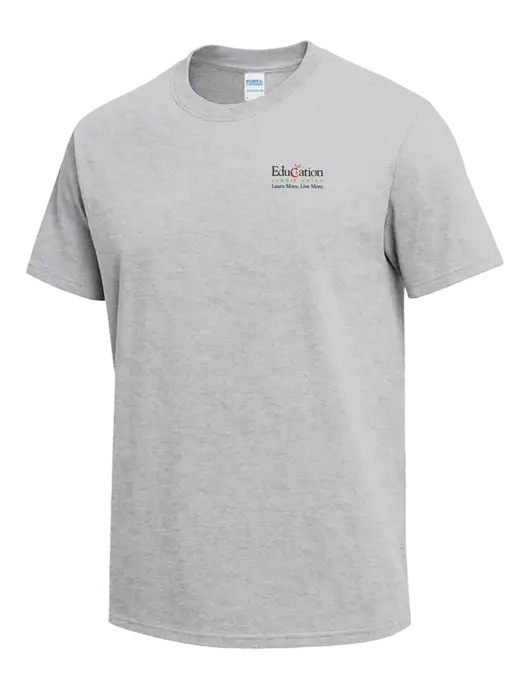Light Grey Heather Heavyweight 6.1 oz T-Shirt w/Education Credit Union Logo