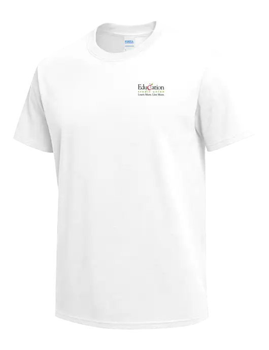 White Heavyweight 6.1 oz T-Shirt w/Education Credit Union Logo