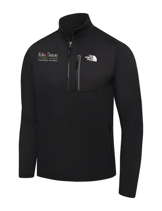 The North Face Black Skyline 1/2-Zip Fleece w/Education Credit Union Logo