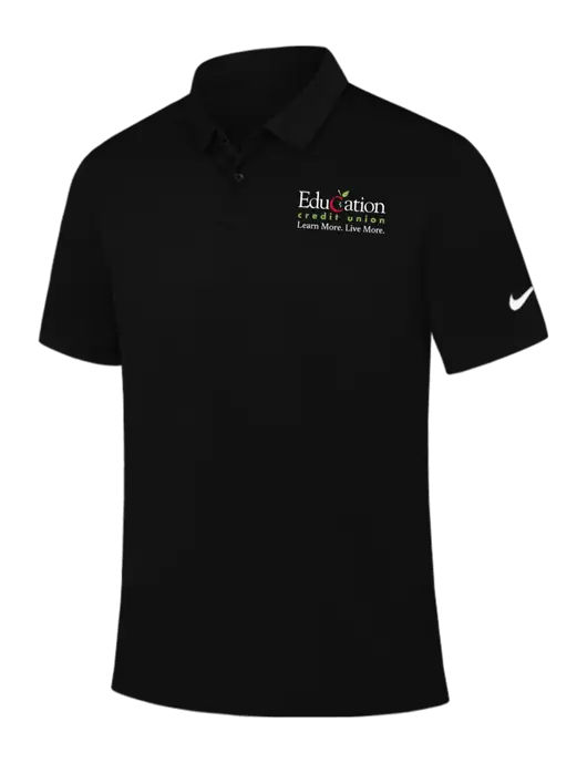 Nike Black Dry Essential Solid Polo w/Education Credit Union Logo
