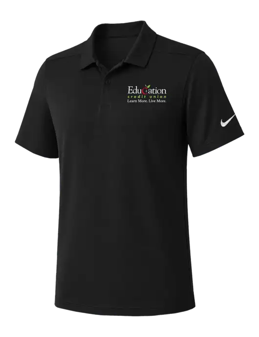 Nike Black Dry Essential Solid Polo w/Education Credit Union Logo