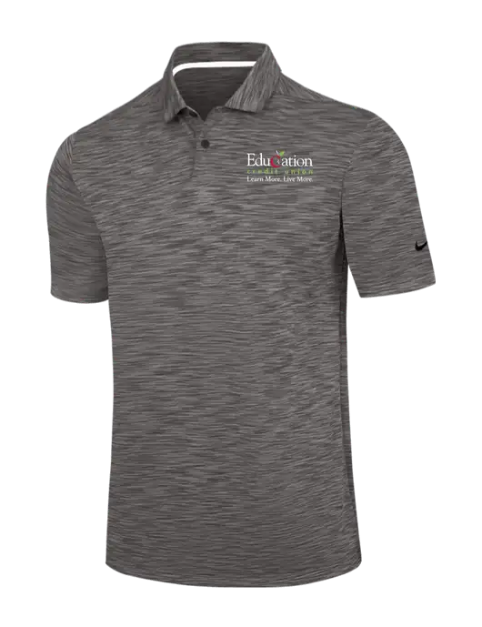 Nike Dark Grey Dri-FIT Vapor Space Dyed Polo w/Education Credit Union Logo