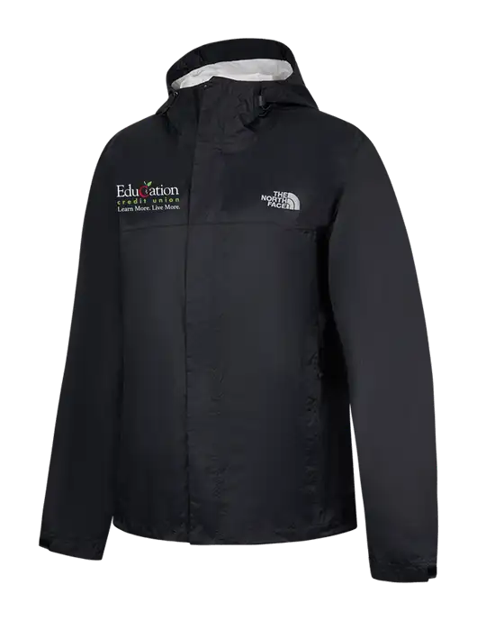 The North Face Black DryVent Rain Jacket w/Education Credit Union Logo