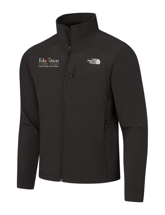 The North Face Black Apex Barrier Soft Shell Jacket w/Education Credit Union Logo