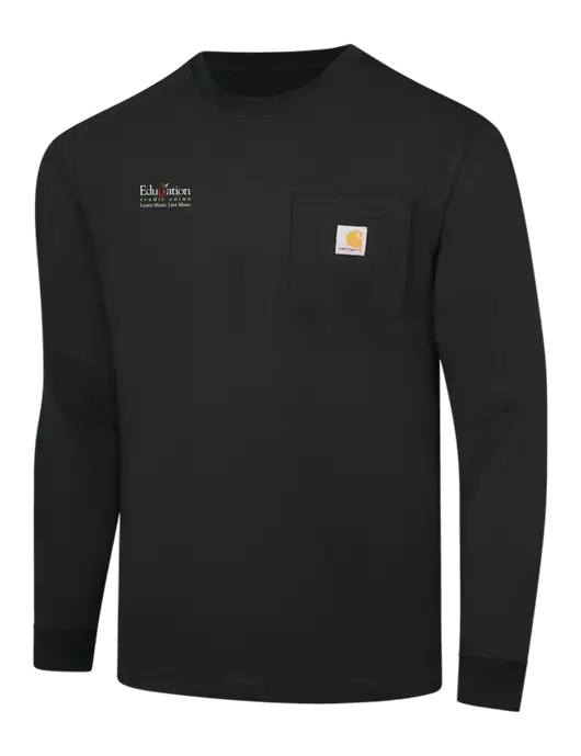 Carhartt Black Workwear Pocket Long Sleeve T-Shirt w/Education Credit Union Logo