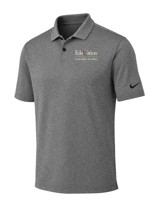 Nike Dark Grey Heather Dri-FIT Vapor Polo w/Education Credit Union Logo