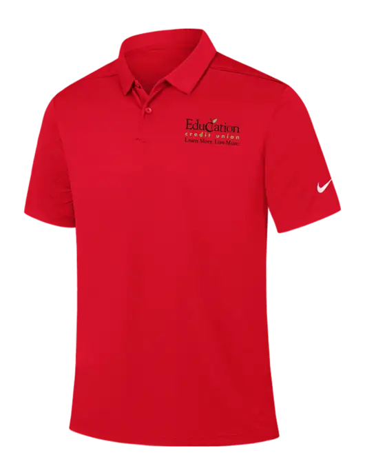 Nike Red Dry Essential Solid Polo w/Education Credit Union Logo
