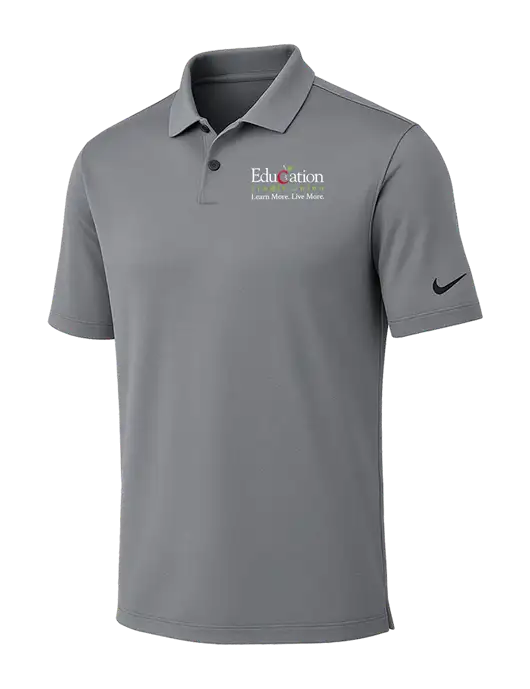 Nike Medium Grey Dri-FIT Vapor Polo w/Education Credit Union Logo