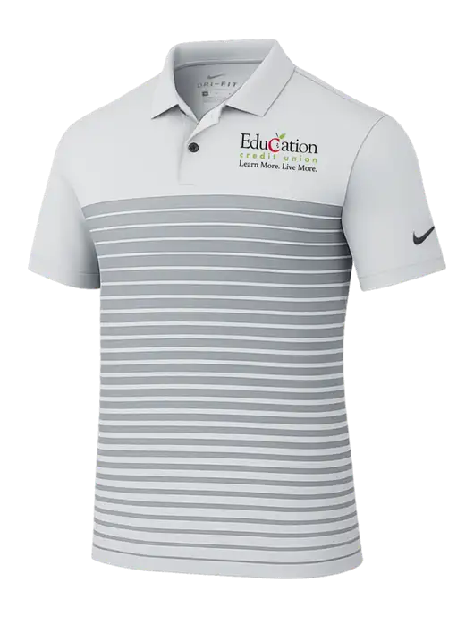 Nike Light Grey Dri-FIT Vapor Block Polo w/Education Credit Union Logo