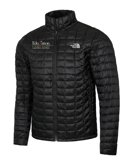 North Face Black ThermoBall Trekker Jacket w/Education Credit Union Logo