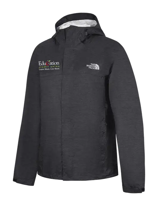 The North Face Dark Grey Heather DryVent Rain Jacket w/Education Credit Union Logo