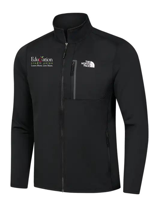 North Face Black Skyline Full-Zip Fleece Jacket w/Education Credit Union Logo