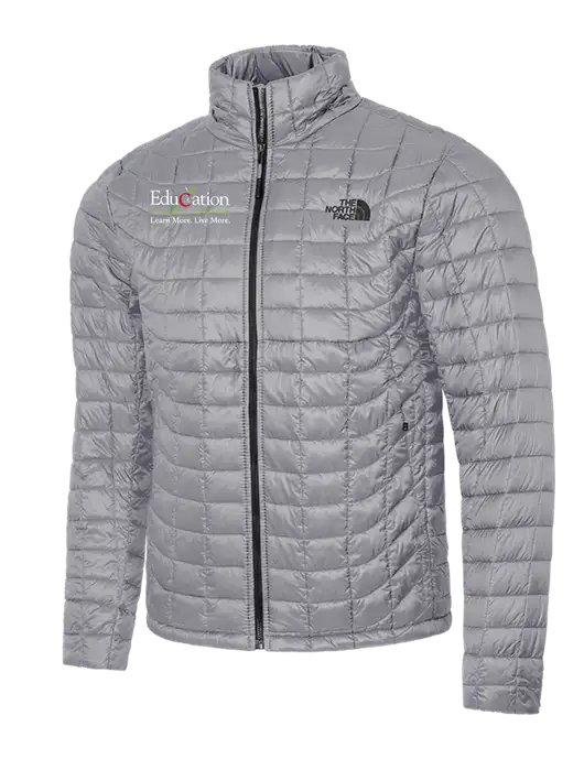 North Face Medium Grey ThermoBall Trekker Jacket w/Education Credit Union Logo