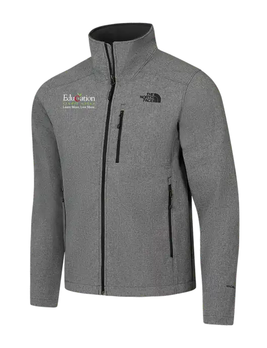 North Face Light Grey Heather Apex Barrier Soft Shell Jacket w/Education Credit Union Logo
