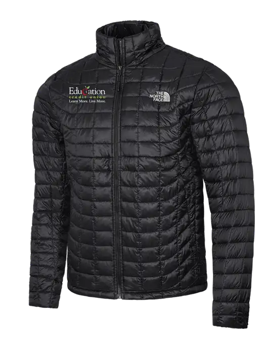 North Face Matte Black ThermoBall Trekker Jacket w/Education Credit Union Logo