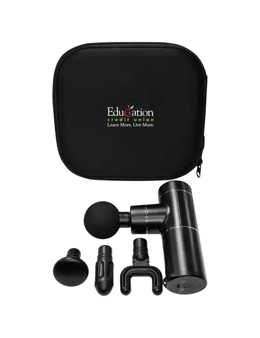 Muscle Revive Handled Massage Gun w/Education Credit Union Logo