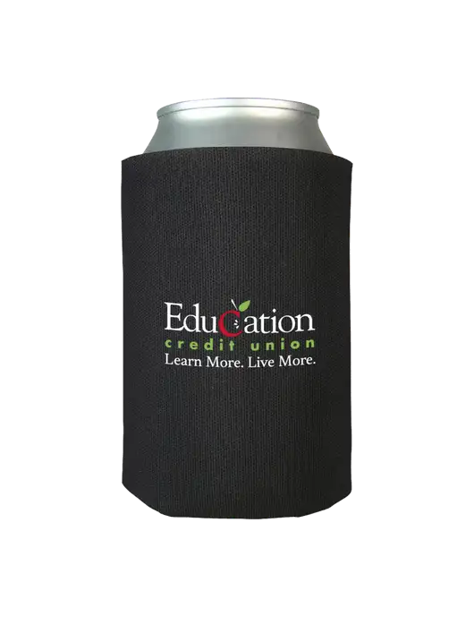 Black Foam Coolie w/Education Credit Union Logo