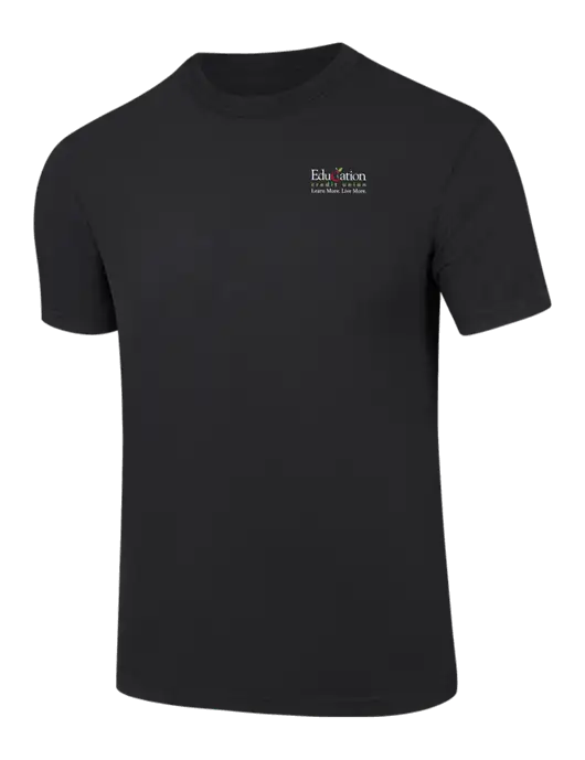 Comfort Colors 6.1 oz Black Heavyweight Ring Spun T-Shirt w/Education Credit Union Logo