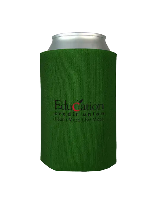 Kelly Green Foam Coolie w/Education Credit Union Logo