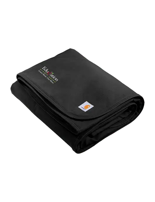 Carhartt Black Firm Duck Sherpa-Lined Blanket w/Education Credit Union Logo