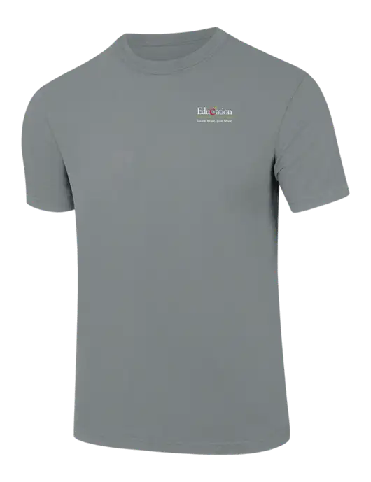 Comfort Colors 6.1 oz Medium Grey Heavyweight Ring Spun T-Shirt w/Education Credit Union Logo