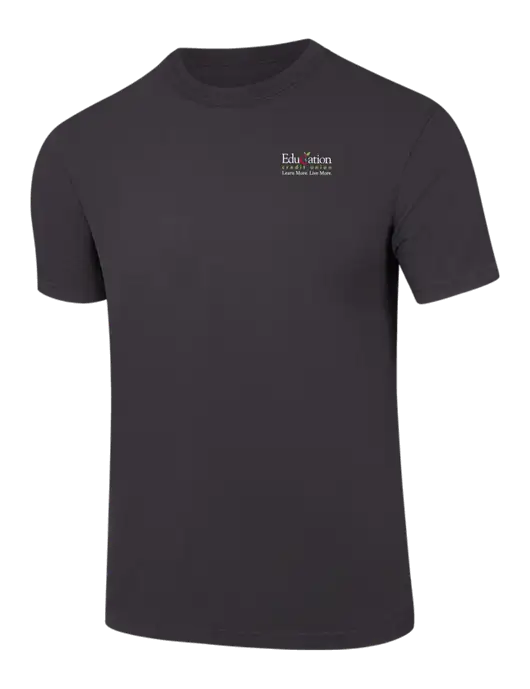 Comfort Colors 6.1 oz Dark Grey Heavyweight Ring Spun T-Shirt w/Education Credit Union Logo