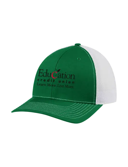 Richardson Adjustable Snapback Original 112 Trucker Cap Kelly w/White Mesh w/Education Credit Union Logo